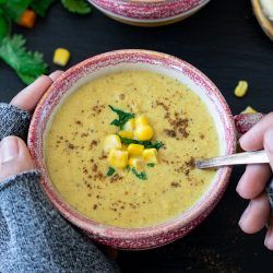 Makai Ka Shorba (Spiced Corn Soup) - Instant Pot recipe - Ruchiskitchen