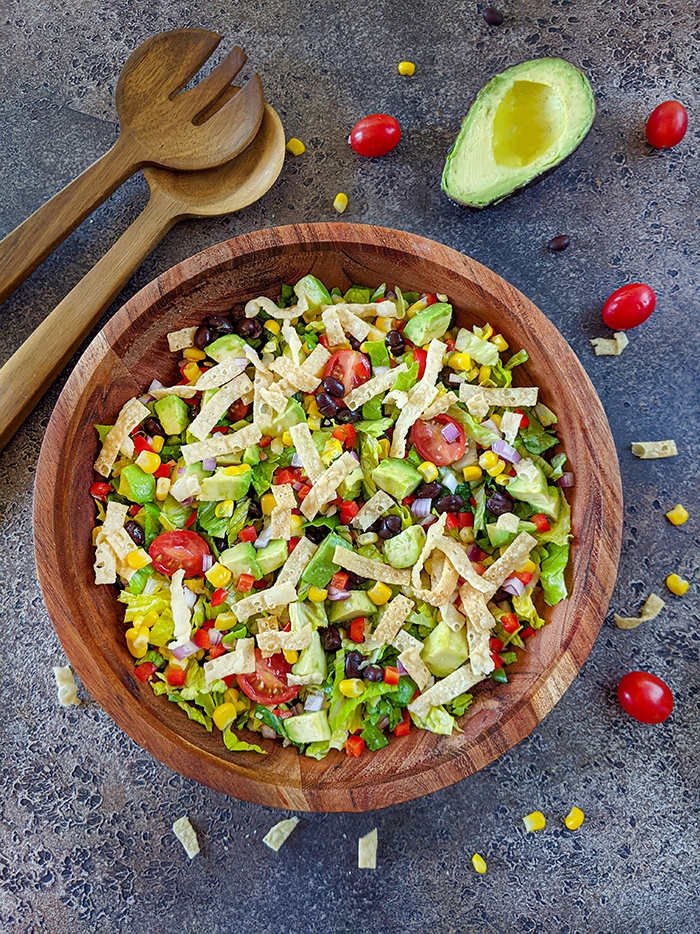 Southwestern black bean and corn salad in a bowl