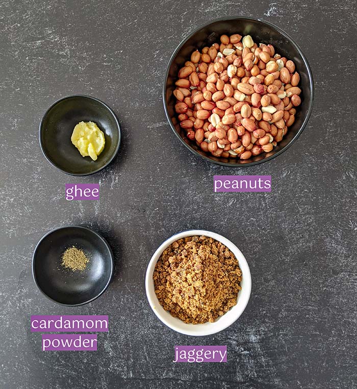Ingredient list for peanut chikki